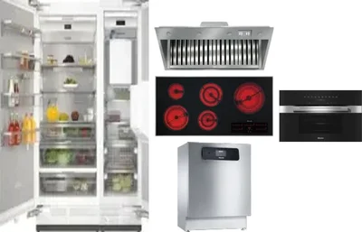 6 Piece Package Includes Refrigerator, Freezer, Cooktop, Wall Oven, Hood And Dishwasher