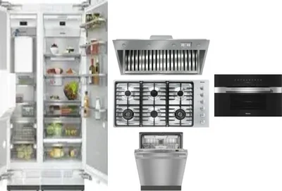 6 Piece Package Includes Refrigerator, Freezer, Cooktop, Wall Oven, Hood And Dishwasher