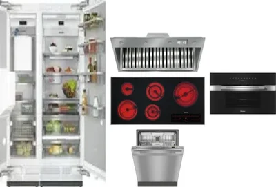 6 Piece Package Includes Refrigerator, Freezer, Cooktop, Wall Oven, Hood And Dishwasher