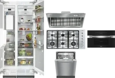 6 Piece Package Includes Refrigerator, Freezer, Cooktop, Wall Oven, Hood And Dishwasher