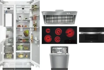 6 Piece Package Includes Refrigerator, Freezer, Cooktop, Wall Oven, Hood And Dishwasher