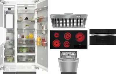 6 Piece Package Includes Refrigerator, Freezer, Cooktop, Wall Oven, Hood And Dishwasher