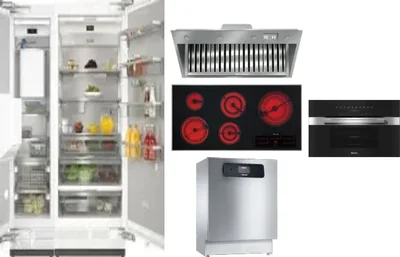 6 Piece Package Includes Refrigerator, Freezer, Cooktop, Wall Oven, Hood And Dishwasher