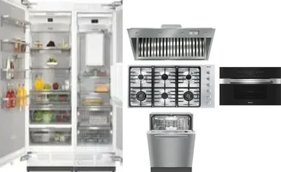 6 Piece Package Includes Refrigerator, Freezer, Cooktop, Wall Oven, Hood And Dishwasher