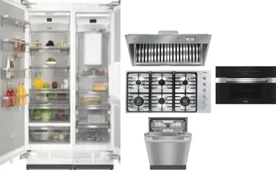 6 Piece Package Includes Refrigerator, Freezer, Cooktop, Wall Oven, Hood And Dishwasher