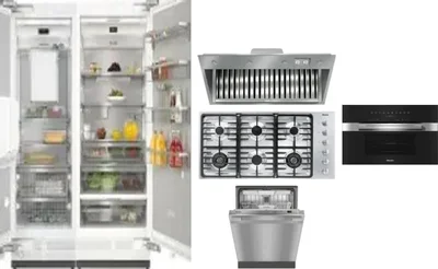 6 Piece Package Includes Refrigerator, Freezer, Cooktop, Wall Oven, Hood And Dishwasher