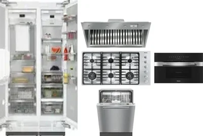 6 Piece Package Includes Refrigerator, Freezer, Cooktop, Wall Oven, Hood And Dishwasher