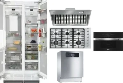 6 Piece Package Includes Refrigerator, Freezer, Cooktop, Wall Oven, Hood And Dishwasher