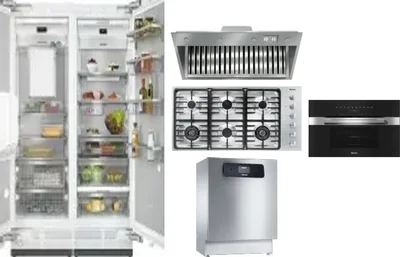 6 Piece Package Includes Refrigerator, Freezer, Cooktop, Wall Oven, Hood And Dishwasher
