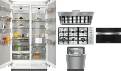 6 Piece Package Includes Refrigerator, Freezer, Cooktop, Wall Oven, Hood And Dishwasher