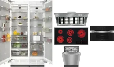 6 Piece Package Includes Refrigerator, Freezer, Cooktop, Wall Oven, Hood And Dishwasher