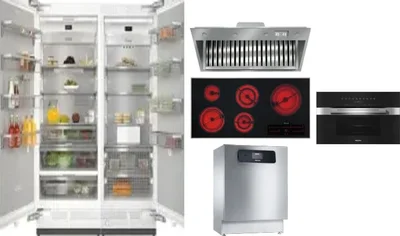 6 Piece Package Includes Refrigerator, Freezer, Cooktop, Wall Oven, Hood And Dishwasher