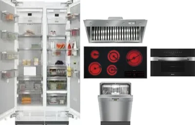 6 Piece Package Includes Refrigerator, Freezer, Cooktop, Wall Oven, Hood And Dishwasher