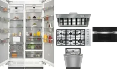 6 Piece Package Includes Refrigerator, Freezer, Cooktop, Wall Oven, Hood And Dishwasher