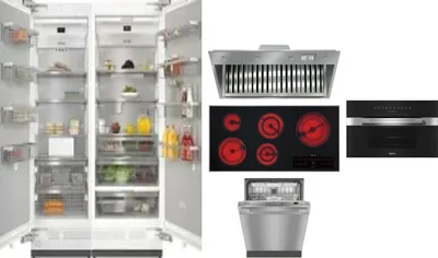 6 Piece Package Includes Refrigerator, Freezer, Cooktop, Wall Oven, Hood And Dishwasher