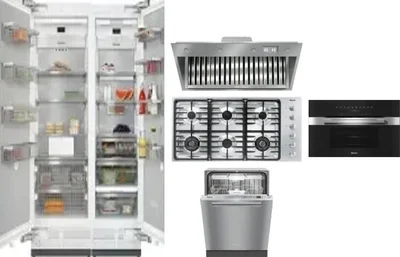 6 Piece Package Includes Refrigerator, Freezer, Cooktop, Wall Oven, Hood And Dishwasher