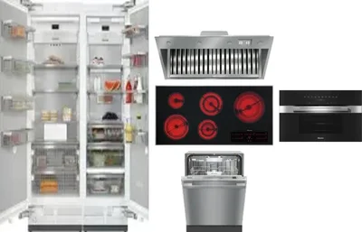 6 Piece Package Includes Refrigerator, Freezer, Cooktop, Wall Oven, Hood And Dishwasher