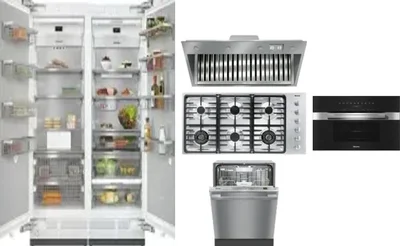 6 Piece Package Includes Refrigerator, Freezer, Cooktop, Wall Oven, Hood And Dishwasher