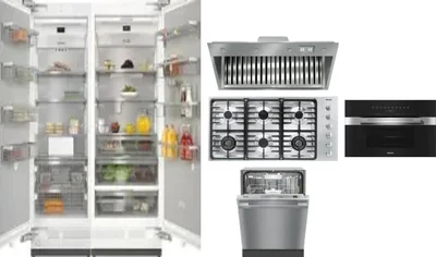 6 Piece Package Includes Refrigerator, Freezer, Cooktop, Wall Oven, Hood And Dishwasher