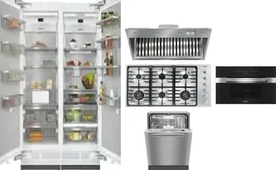 6 Piece Package Includes Refrigerator, Freezer, Cooktop, Wall Oven, Hood And Dishwasher