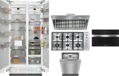 6 Piece Package Includes Refrigerator, Freezer, Cooktop, Wall Oven, Hood And Dishwasher