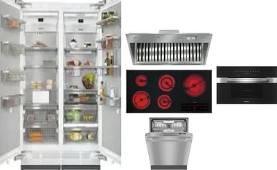 6 Piece Package Includes Refrigerator, Freezer, Cooktop, Wall Oven, Hood And Dishwasher