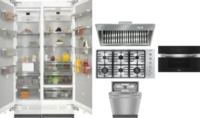 6 Piece Package Includes Refrigerator, Freezer, Cooktop, Wall Oven, Hood And Dishwasher