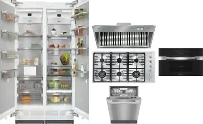 6 Piece Package Includes Refrigerator, Freezer, Cooktop, Wall Oven, Hood And Dishwasher