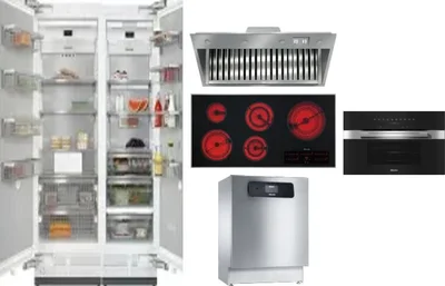 6 Piece Package Includes Refrigerator, Freezer, Cooktop, Wall Oven, Hood And Dishwasher