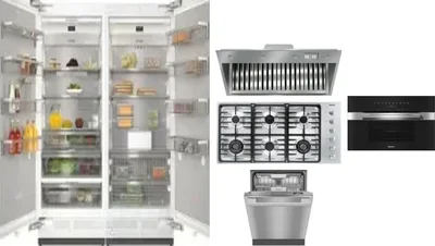 6 Piece Package Includes Refrigerator, Freezer, Cooktop, Wall Oven, Hood And Dishwasher