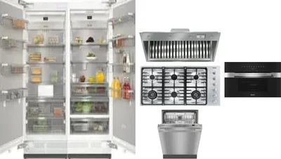 6 Piece Package Includes Refrigerator, Freezer, Cooktop, Wall Oven, Hood And Dishwasher