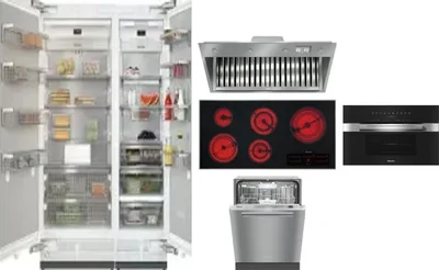 6 Piece Package Includes Refrigerator, Freezer, Cooktop, Wall Oven, Hood And Dishwasher