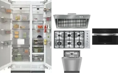 6 Piece Package Includes Refrigerator, Freezer, Cooktop, Wall Oven, Hood And Dishwasher