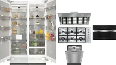 6 Piece Package Includes Refrigerator, Freezer, Cooktop, Wall Oven, Hood And Dishwasher