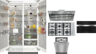 6 Piece Package Includes Refrigerator, Freezer, Cooktop, Wall Oven, Hood And Dishwasher