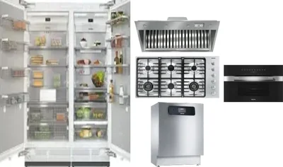 6 Piece Package Includes Refrigerator, Freezer, Cooktop, Wall Oven, Hood And Dishwasher