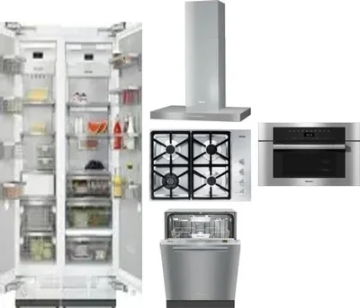 6 Piece Package Includes Refrigerator, Freezer, Cooktop, Wall Oven, Hood And Dishwasher