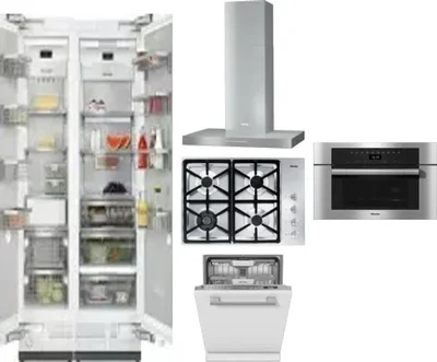 6 Piece Package Includes Refrigerator, Freezer, Cooktop, Wall Oven, Hood And Dishwasher