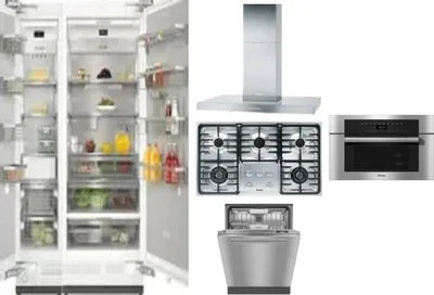 6 Piece Package Includes Refrigerator, Freezer, Cooktop, Wall Oven, Hood And Dishwasher