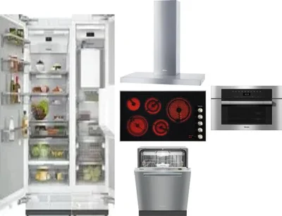 6 Piece Package Includes Refrigerator, Freezer, Cooktop, Wall Oven, Hood And Dishwasher