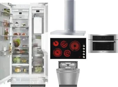 6 Piece Package Includes Refrigerator, Freezer, Cooktop, Wall Oven, Hood And Dishwasher
