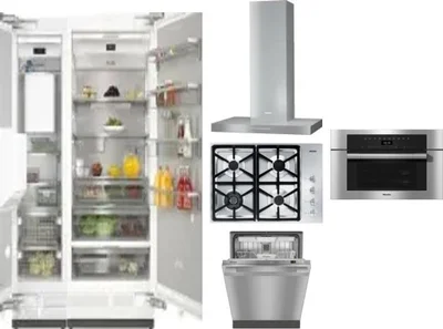 6 Piece Package Includes Refrigerator, Freezer, Cooktop, Wall Oven, Hood And Dishwasher