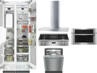 6 Piece Package Includes Refrigerator, Freezer, Cooktop, Wall Oven, Hood And Dishwasher