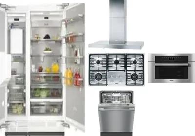 6 Piece Package Includes Refrigerator, Freezer, Cooktop, Wall Oven, Hood And Dishwasher