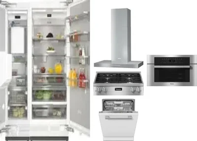 6 Piece Package Includes Refrigerator, Freezer, Cooktop, Wall Oven, Hood And Dishwasher