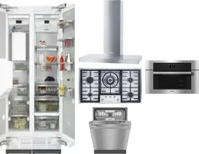 6 Piece Package Includes Refrigerator, Freezer, Cooktop, Wall Oven, Hood And Dishwasher