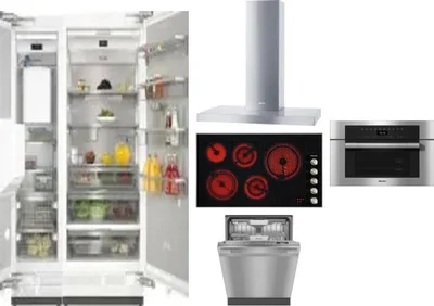 6 Piece Package Includes Refrigerator, Freezer, Cooktop, Wall Oven, Hood And Dishwasher