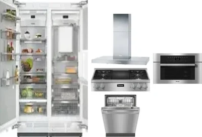 6 Piece Package Includes Refrigerator, Freezer, Cooktop, Wall Oven, Hood And Dishwasher
