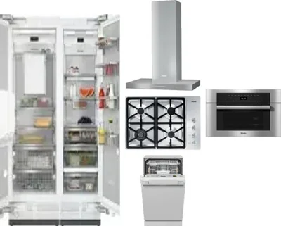 6 Piece Package Includes Refrigerator, Freezer, Cooktop, Wall Oven, Hood And Dishwasher