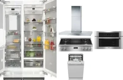 6 Piece Package Includes Refrigerator, Freezer, Cooktop, Wall Oven, Hood And Dishwasher